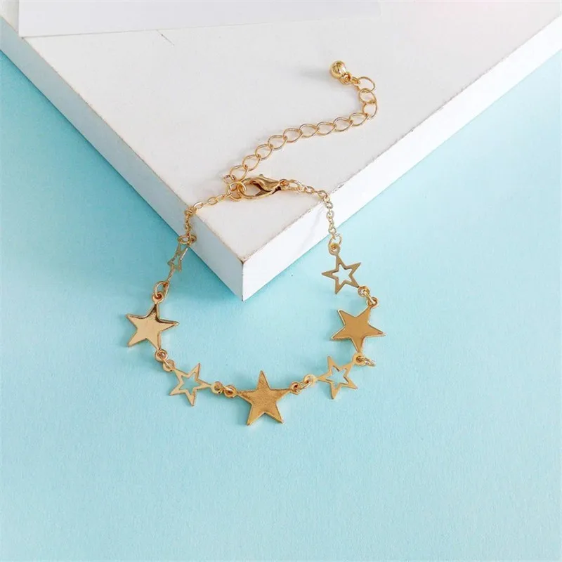 Бесплатная доставка модные женские ювелирные изделия браслет со звездами