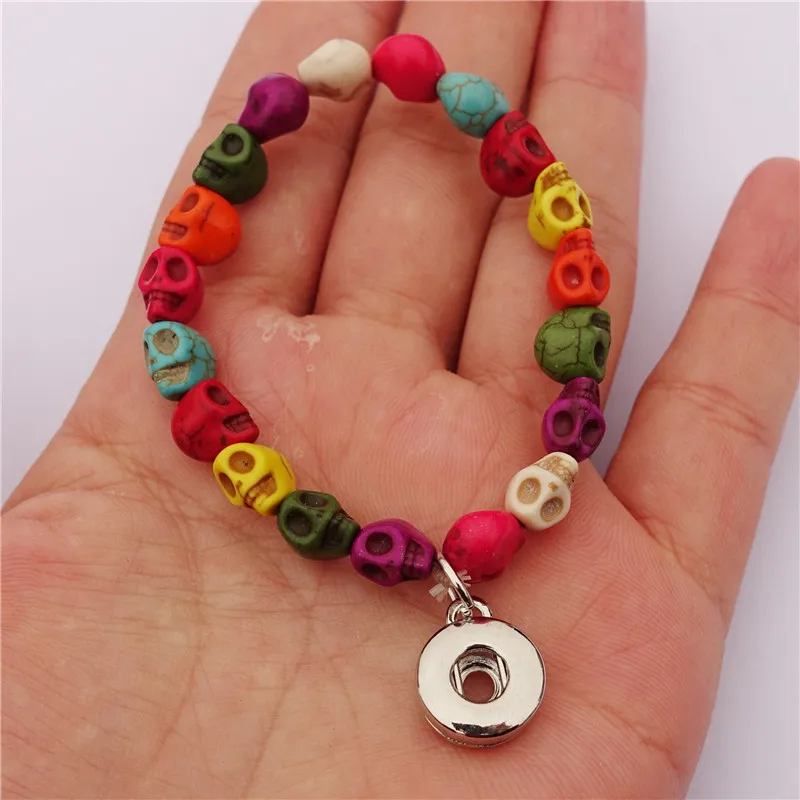 Для девочек с натуральным камнем череп счеты бусины бирюзой металлический 12 мм