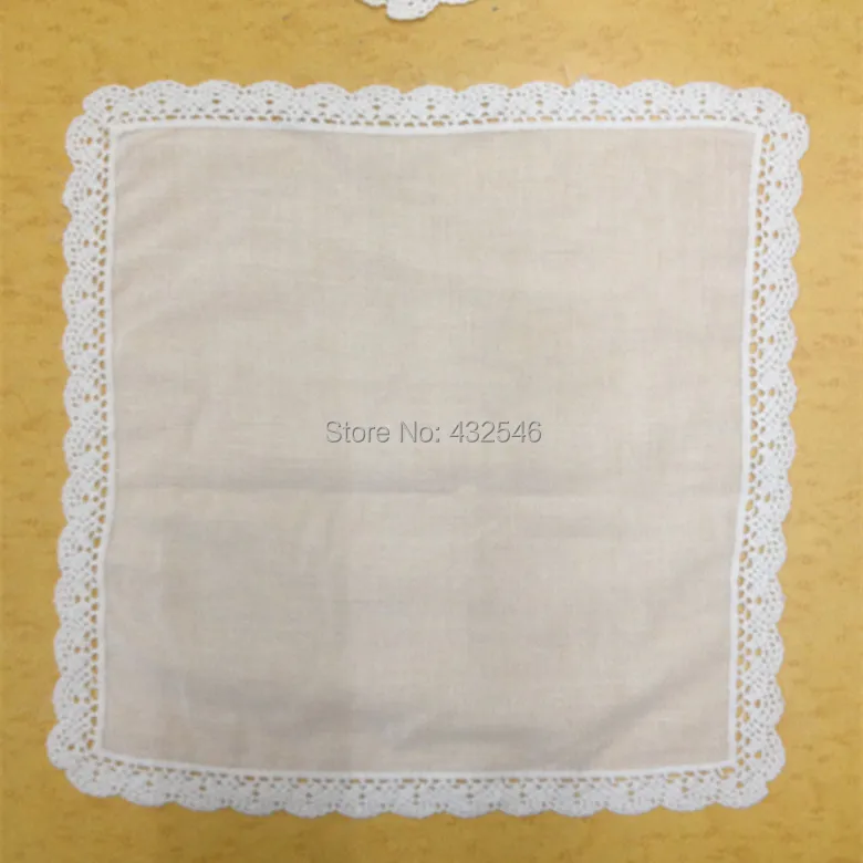 Модные женские носовые платки 12 шт./лот 11x11White100% хлопок Свадебные вышитые