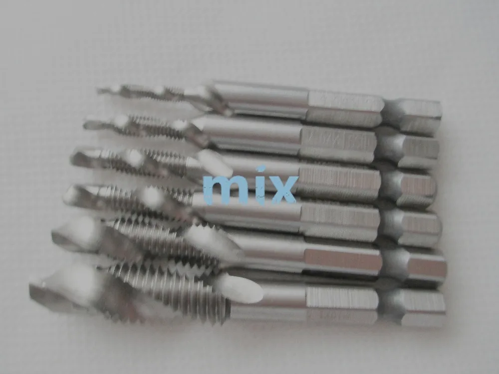 Метчики ручные Fixmee M3/M4/M5/M6/M8/M10 6 шт. с шестигранным хвостовиком винт из