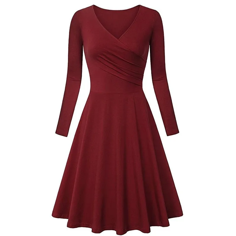 2 ENXI, женское платье с v-образным вырезом, элегантное, офисное, Vestido, платья для беременных, до колен, Одежда для беременных, Осеннее, женское, сексуальное платье - Цвет: 2