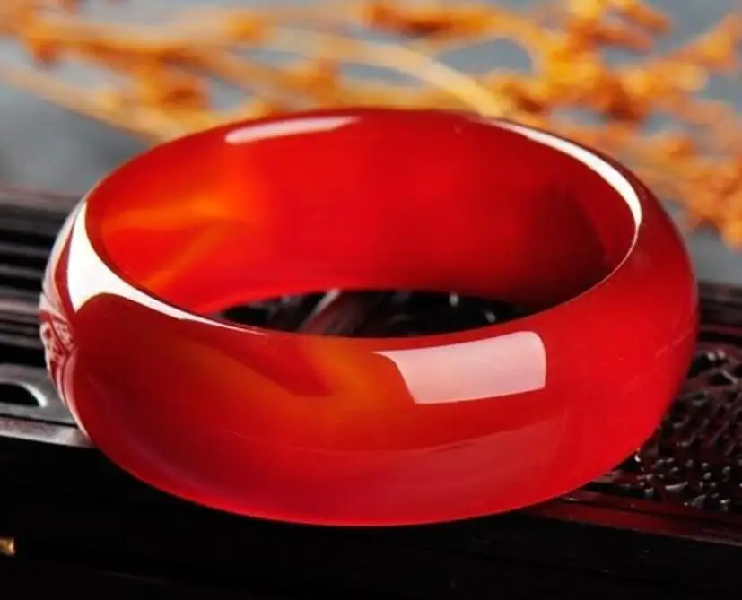 

100% Natural Red Jadeite Chinese Bangle Bracelet 64mm