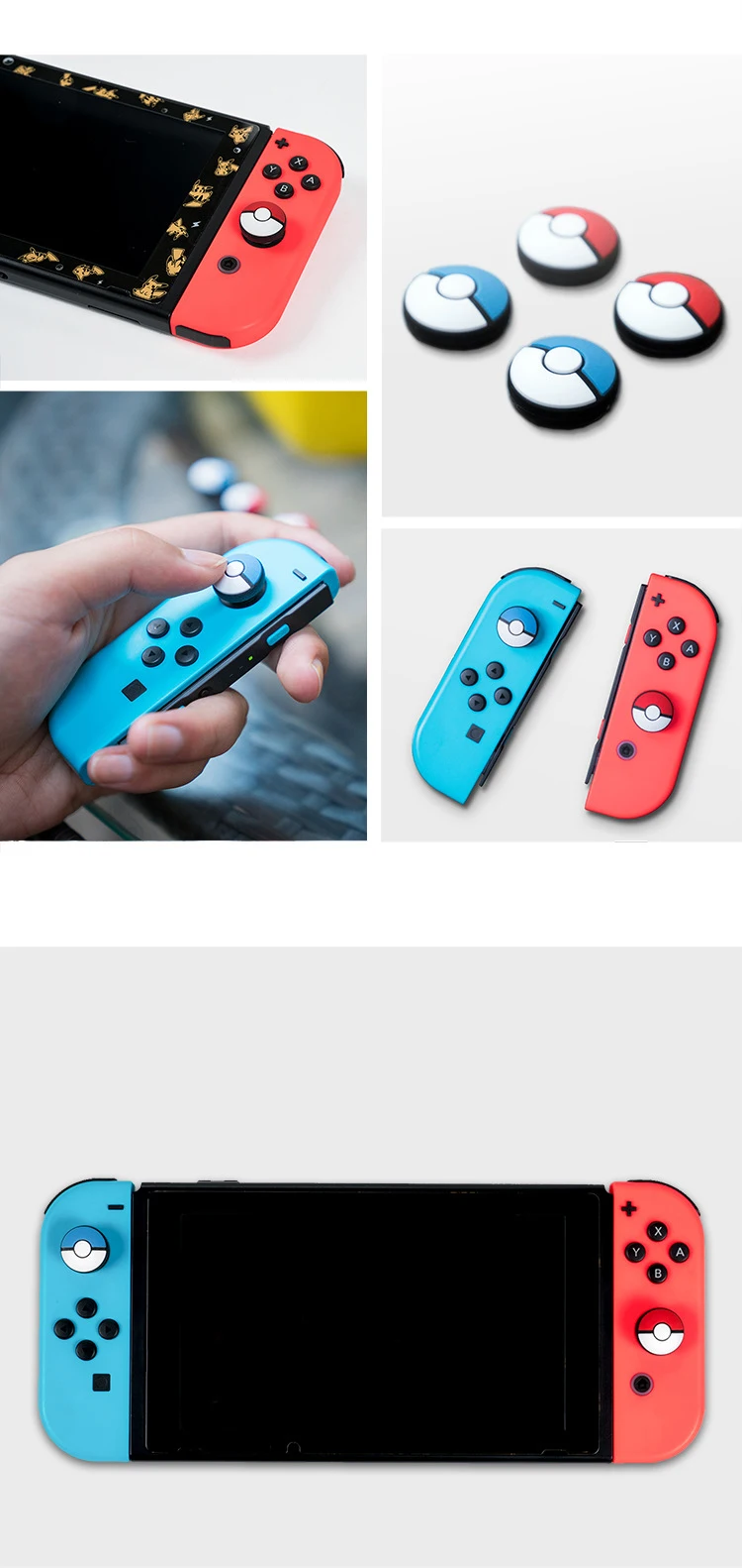 Let's GoPokemon Thumb grips cap s для nintendo NS Switch Joycon силиконовые Нескользящие Джойстики для джойстика ручка Кнопка колпачок s для nintendo Switch Lite Joy Con Thumbstick Grips cap