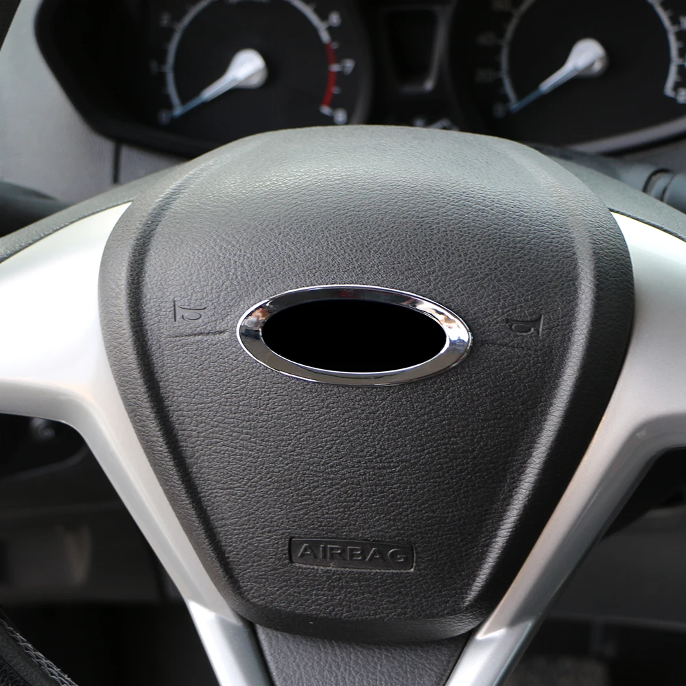 Zlord ABS Хромированная накладка на руль кольцо с логотипом для Ford Focus 2 3 4 MK2 MK3 MK4 Kuga Fiesta Ecosport Mondeo Fusion