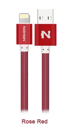 NOHON для iPhone, USB кабель, 8-контактный кабель для быстрой зарядки для Apple iPhone 8, 7, 6, 6 S, 5, 5S, iOS 10, 9, зарядное устройство для мобильных телефонов, usb-кабели - Цвет: Rose Red