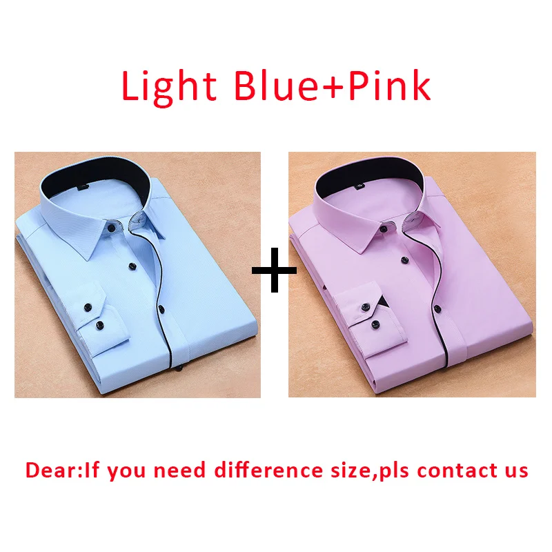 light blue and pink Новое поступление, мужская рубашка, модная, повседневная, с длинным рукавом, Мужская одежда, Social, бизнес бренд, рубашка, мягкая, для свадьбы, белые рубашки, DS278 - Цвет: light blue and pink