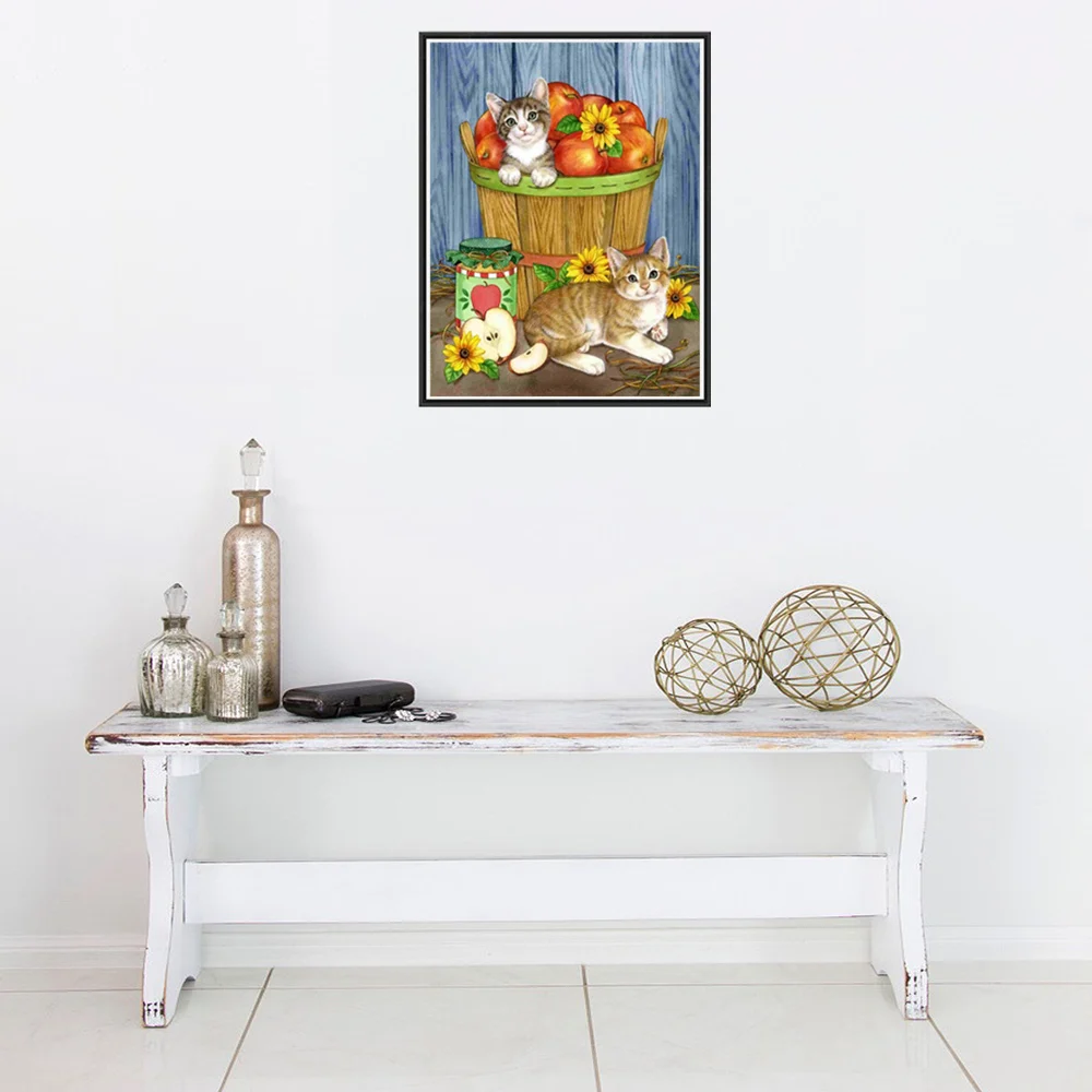 5d diy алмазная живопись кот и фрукты картины мозаичная стразы животные|diamond painting