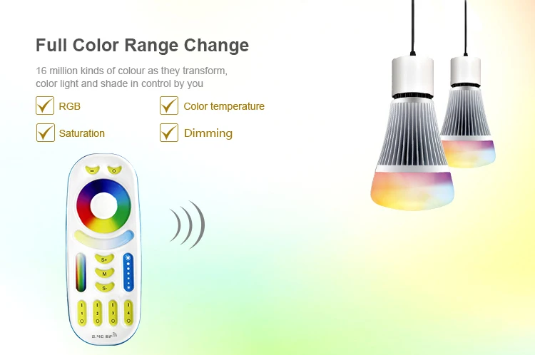 [Seven Neon]10sets nique design 2.4GHz wireless color temperature 4-zone RGB+CCT remote controller for led strip bulb spot light | Лампы и