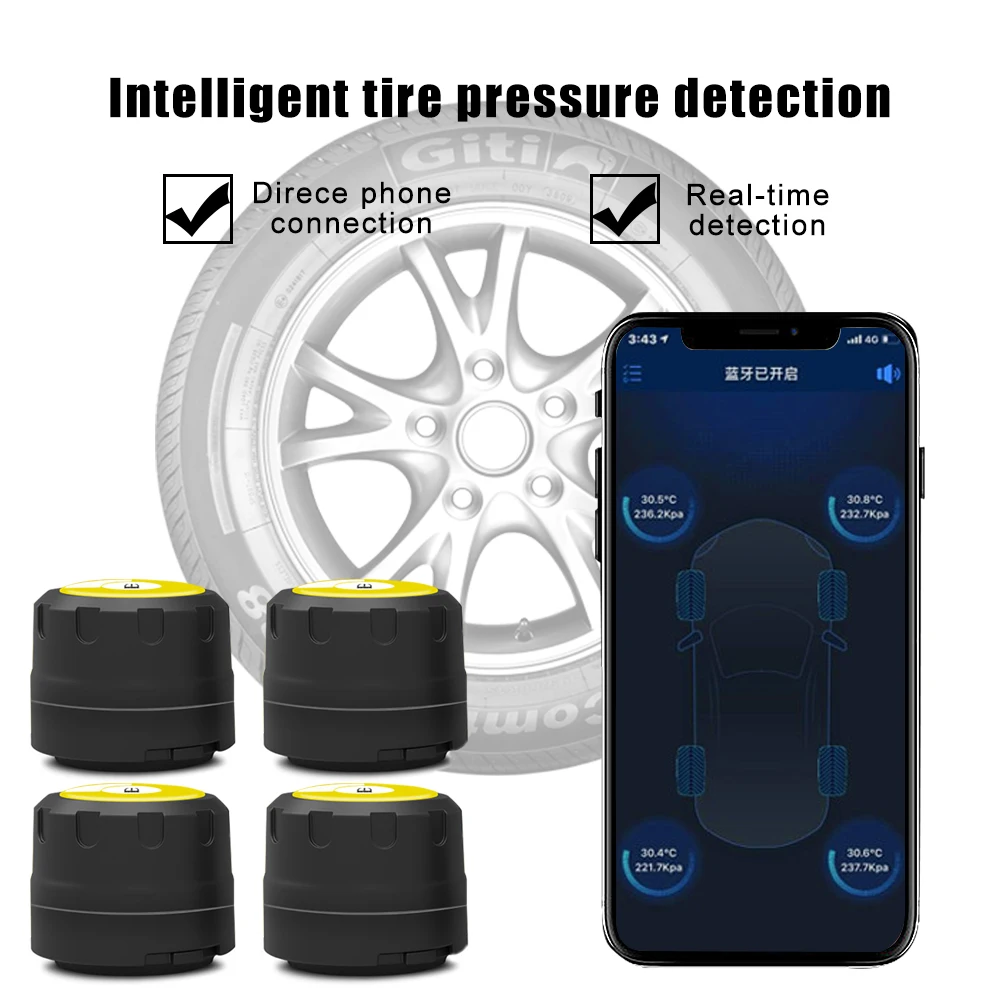 V11B V1.2 TPMS Bluetooth 4 0 Универсальный внешний датчик давления в шинах Поддержка IOS Android