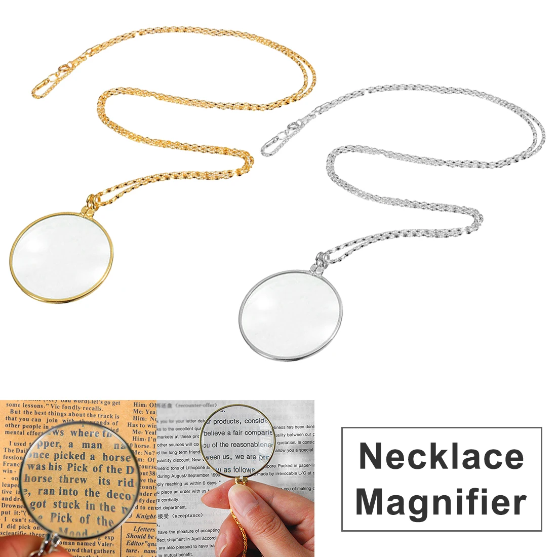 5X колье с лупой подвесная лупа полезная монетная линза увеличительное стекло