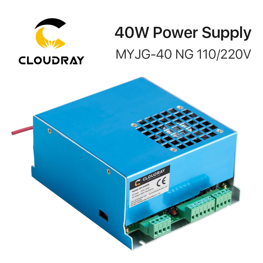 Cloudray 40 Вт CO2 лазерный источник питания MYJG-40T 110 В 220 В для CO2 лазерной гравировки и резки 35-50 Вт MYJG