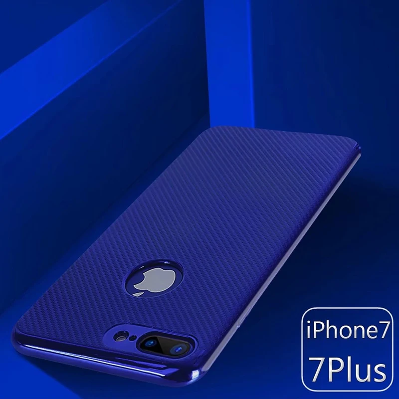 I7 i8 покрытие из углеродного Волокно ТПУ Мягкий Чехол для Apple iPhone 7 плюс 8 крышка