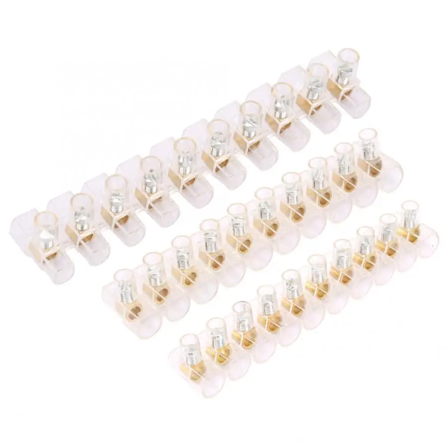 

10 Positions Barrier Strip Block Terminal Electrical Wire Connector Cable Connection Screw Terminal Blocks