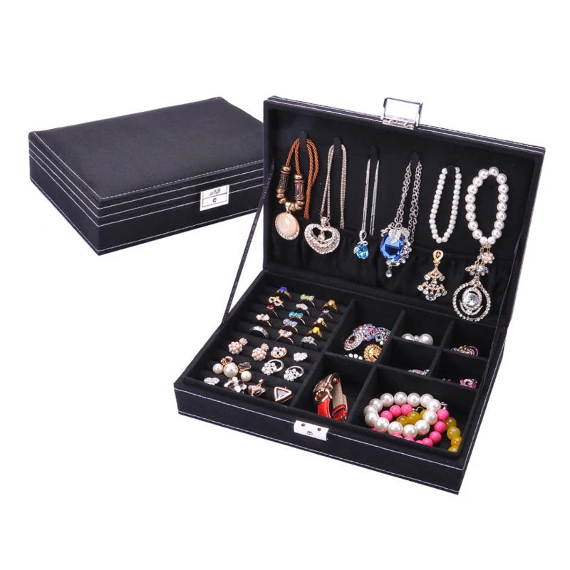 4 цвета коробка для хранения ювелирных изделий Кольцо Серьги серьги ожерелья