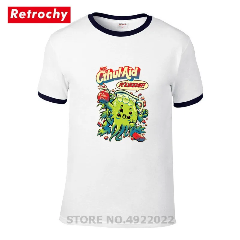 Потрясающая дизайнерская короткая футболка Cthulhu Aid Мужская из чистого хлопка с