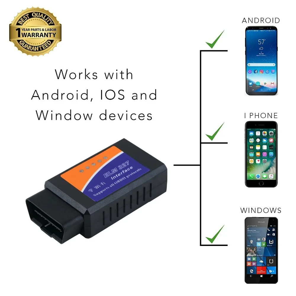 Новый ELM327 WiFi с чипом PIC18F25K80 беспроводной OBDII диагностический инструмент для