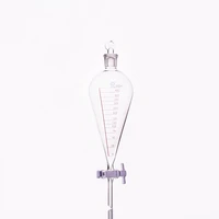 separatory funnel pear shapewith ground in glass stopper and stopcockwith tick markscapacity 500mlptfe switch valve