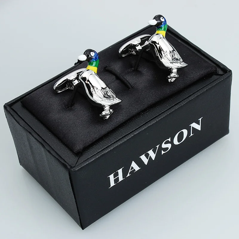 Мужские Запонки HAWSON запонки из блестящего серебра с надписью Lucky Duck для