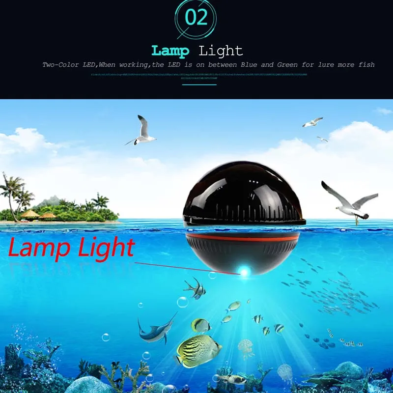 Erchang F3W Portable Fish Detector Fishing Echo Sounder 48M/160Ft Sonar Sensor Depth Fish Finder Fishing Alarm Ios And Android