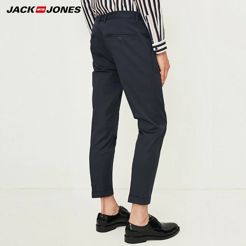 Jack Jones мужские хлопковые повседневные брюки для отдыха бизнес девять минут брюки мужские офисные брюки | 218314513