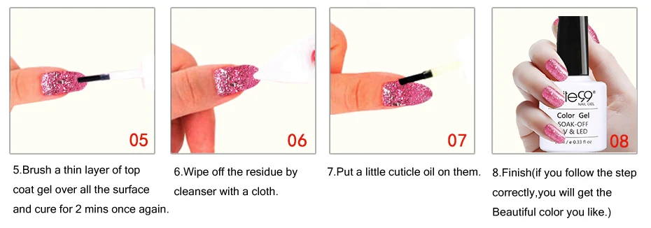 Elite99 10ml UV Gel Nail Polish Rose Gold Glitter Nail Gel Polish Sequins Nude Color Gel Varnish Soak Off Nail Art Lacquer Nails