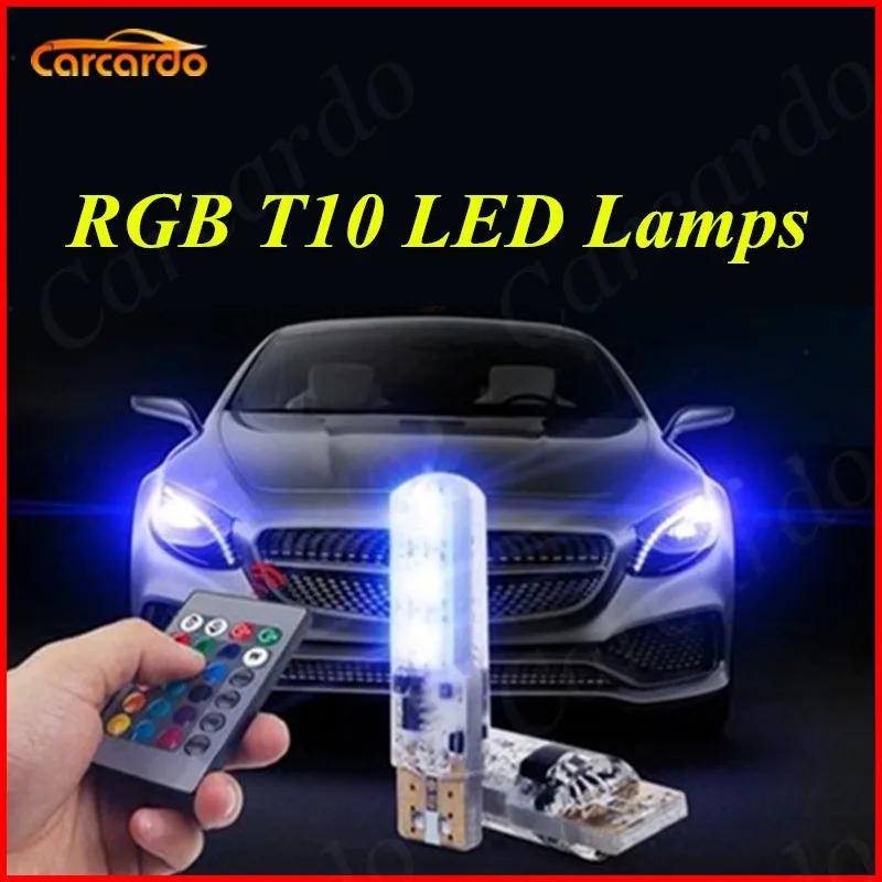 Carcardo 1 комплект RGB светодиодный T10 лампа с пультом дистанционного управления 5050 SMD