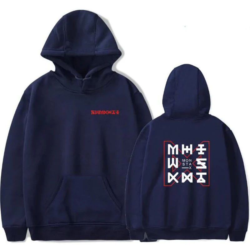 Толстовка KPOP Monsta X для мужчин и женщин толстовка в стиле Харадзюку С Длинным