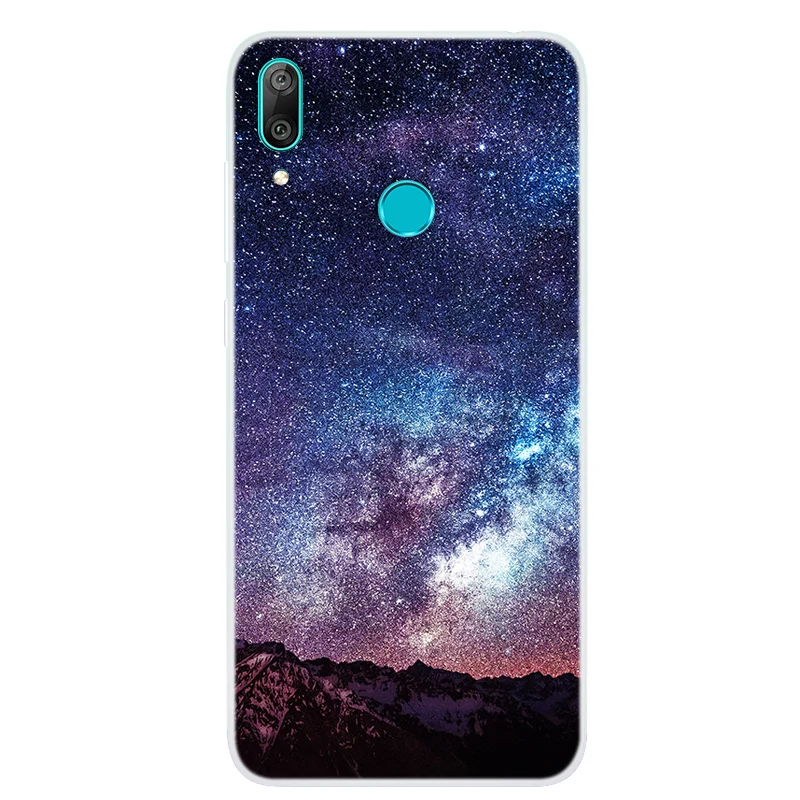 Силиконовый чехол для Huawei Y7 2019 мягкий телефона с принтом космоса Y 7 Prime Прозрачный