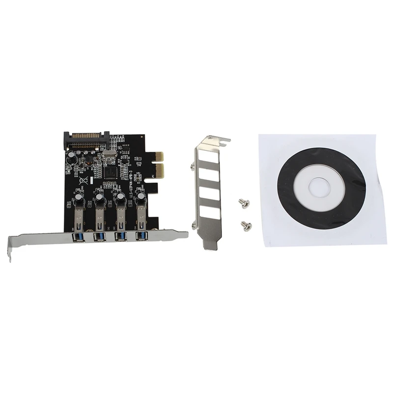 4-Порты и разъёмы для суперскоростного 3,0 PCI Express контроллер карты адаптер 15-pin SATA Мощность разъем низкий профиль