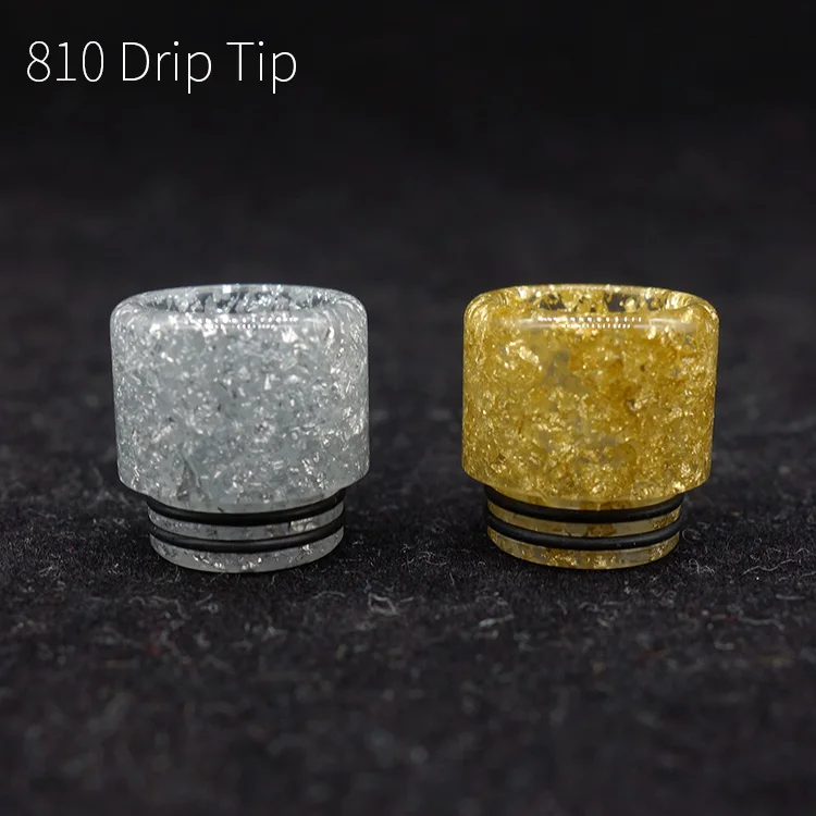 1 шт. Смола 810 золотые капельные наконечники для rda rta атомайзер bling Блестящий