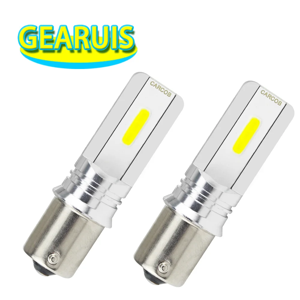 2 шт. S25 1156 BA15S p21w COB чипы caso de aluminio 1157 BAY15D 36 3 W 0.24A 6500 K Carro Branco лампочка Sinal De Volta Luz