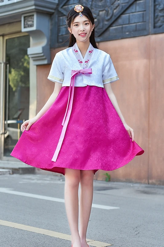 Костюм Hanbok в Корейском стиле элегантное народное платье с вышивкой летняя одежда