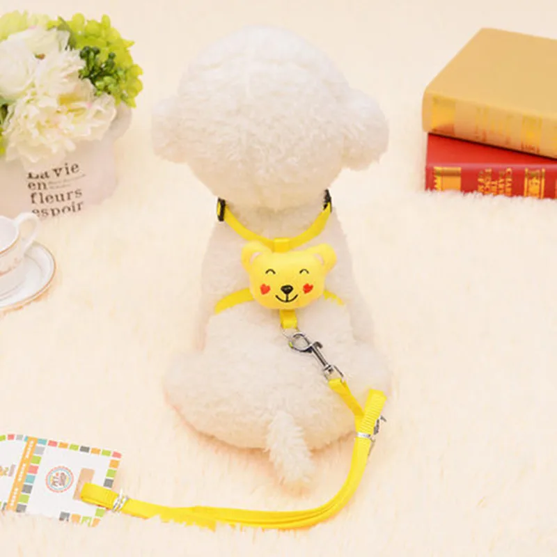 Fashion Pet Dog Cartoon Plush Chest Strap Leash High-grade Adjusting Fastener Wear-resisting Antiknock Cute | Дом и сад