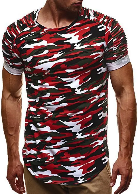 Мужская футболка камуфляж скорость сухой Street Wear мужчин Training Досуг упражнения с