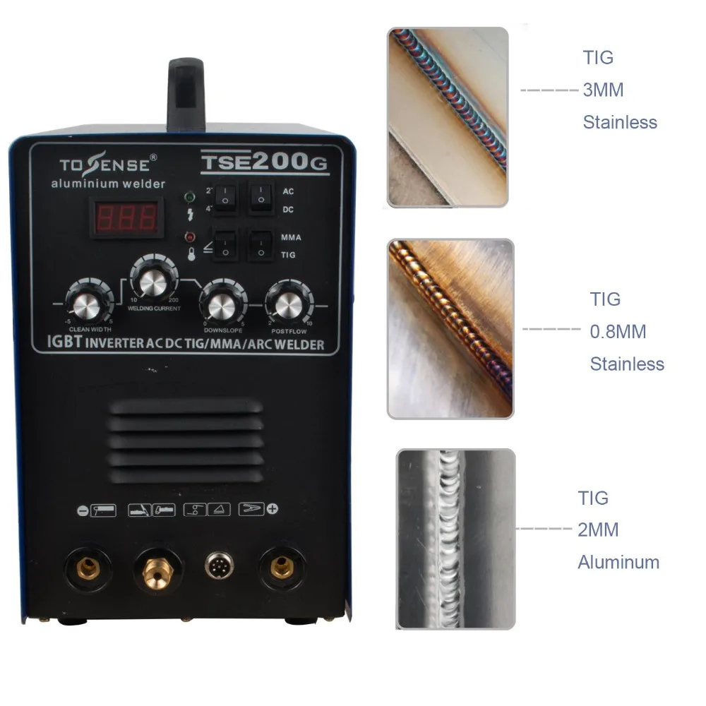 IGBT Инвертор AC/DC TIG/MMA алюминиевый сварочный аппарат TSE200G, новое поколение WSME-200