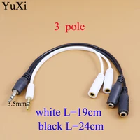 yuxi 3 5mm male jack to two 3 5mm female auxiliary audio cable 1 to 2 dual y splitter cable adapter earphone headphone jack hot