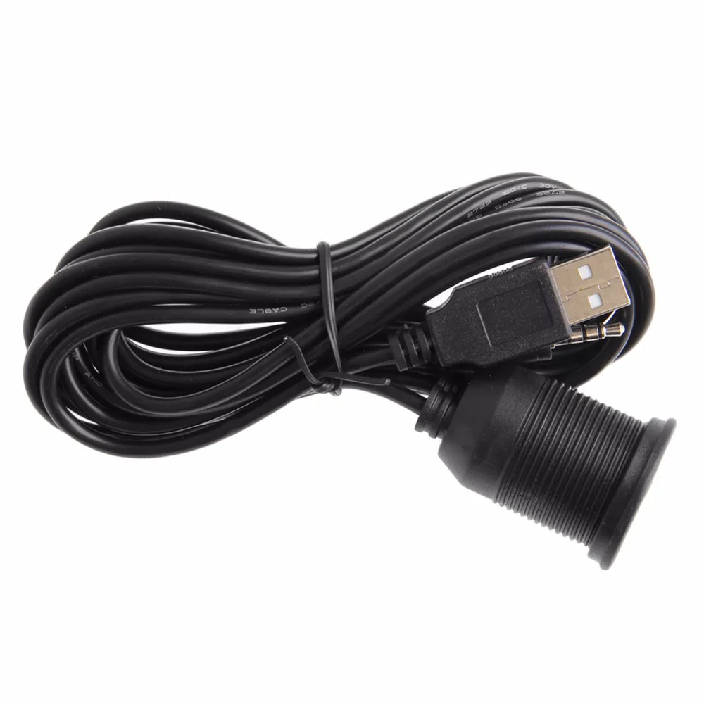 2018 автомобилей 2 м 3 5 мм приборной панели заподлицо USB 0 AUX удлинитель Панель кабель