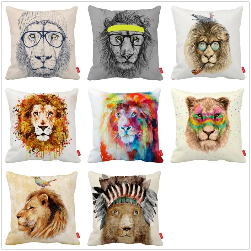 Эскиз Акварельная абстрактная поп Книги по искусству с принтом льва