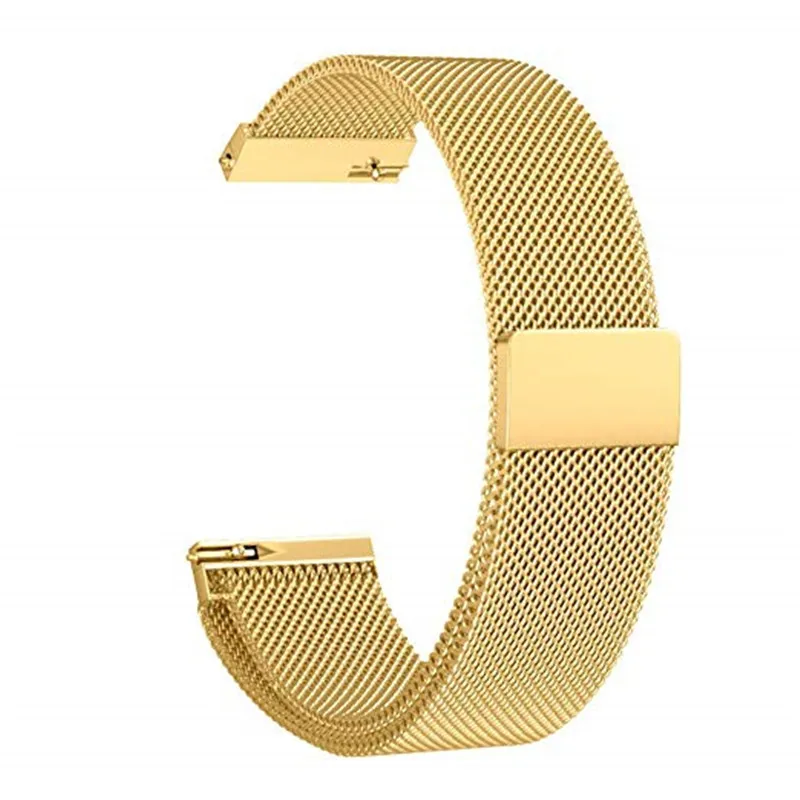 gold 20 мм ремешки для часов Xiaomi Huami Amazfit Bip Молодежные часы Миланская Петля из нержавеющей стали сетчатый ремешок для Amazfit Bip band - Цвет ремешка: gold