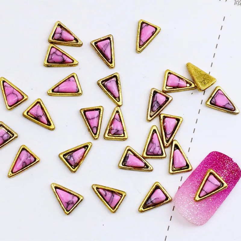 20 звёзд японский сплав ретро Треугольник с бирюзовым камнем металлические