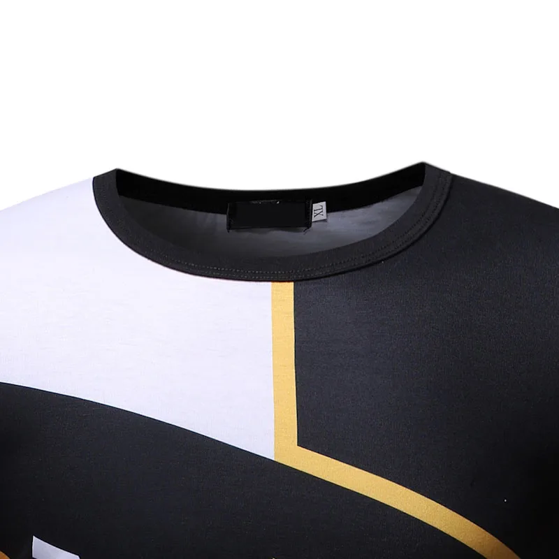 Футболка с буквенным принтом Мужские забавные облегающие футболки Camisetas Hombre Manga
