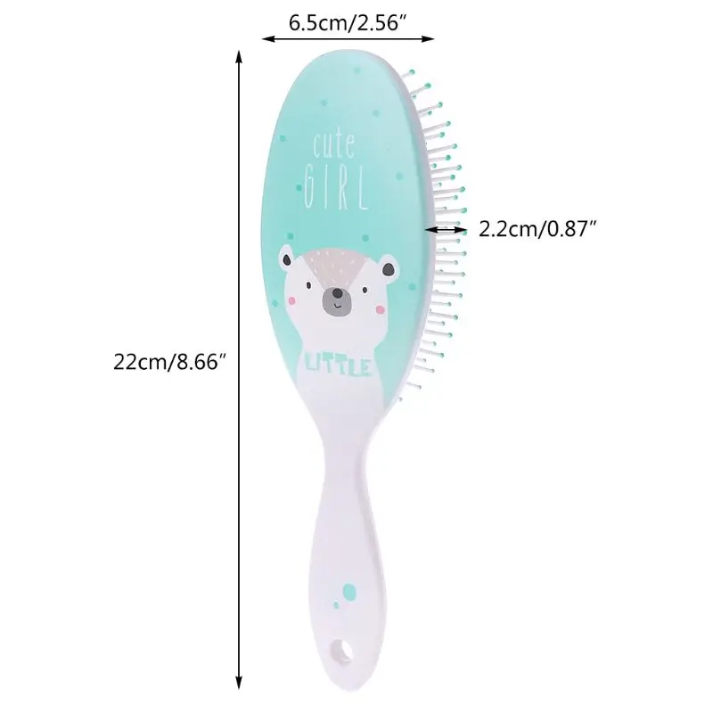 

Cartoon Round Healthy Paddle Cushion Hair Massage Brush Comb Scalp Hairbrush