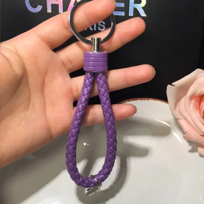 Кожаный ремешок плетеный шнур держатель Автомобильный брелок ручной работы