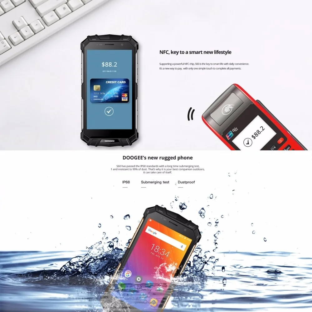DOOGEE S60 смартфон с 5 2 дюймовым дисплеем восьмиядерным процессором ОЗУ 6 ГБ ПЗУ 64