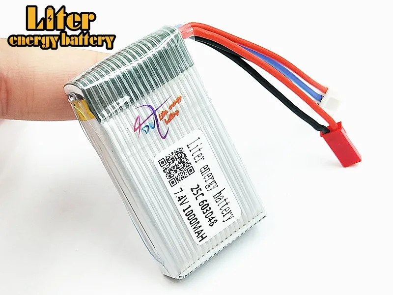Литий Полимерный Аккумулятор 7 4 В 1000 мАч для MJXRC X600 F46 X601H JXD391V aircraft 2S JST plug 603048