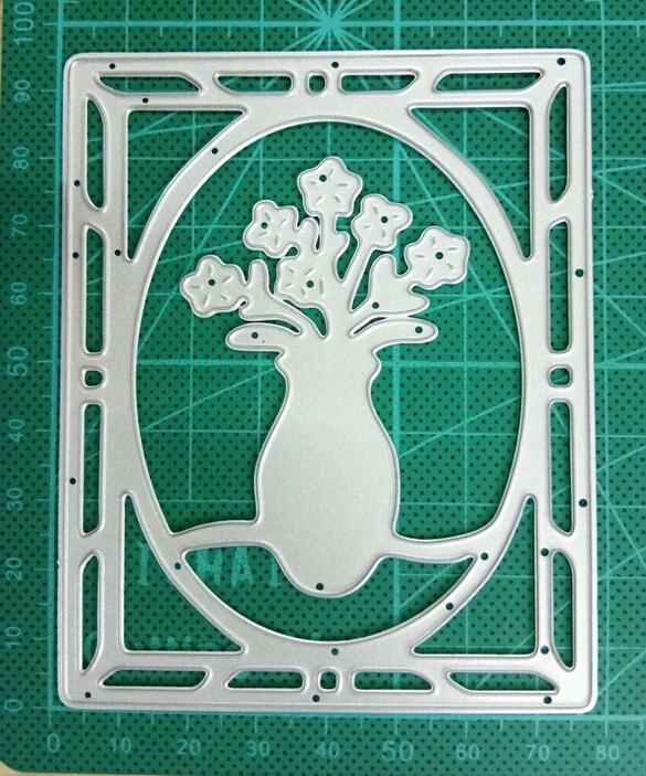 Штампы Скрапбукинг металлическая Цветочная ваза прямоугольные режущие штампы