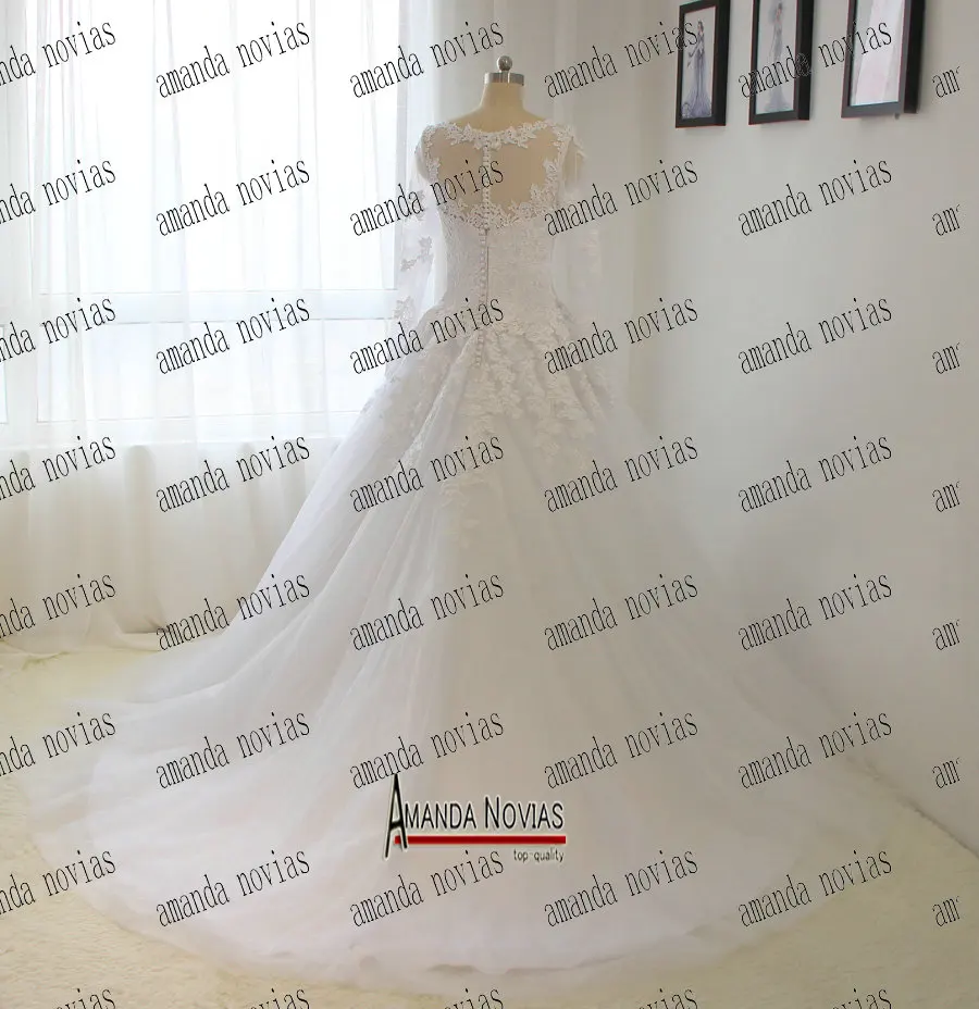 Аманда новиас новейшие кружевные аппликации просвечивающие Свадебные платья с