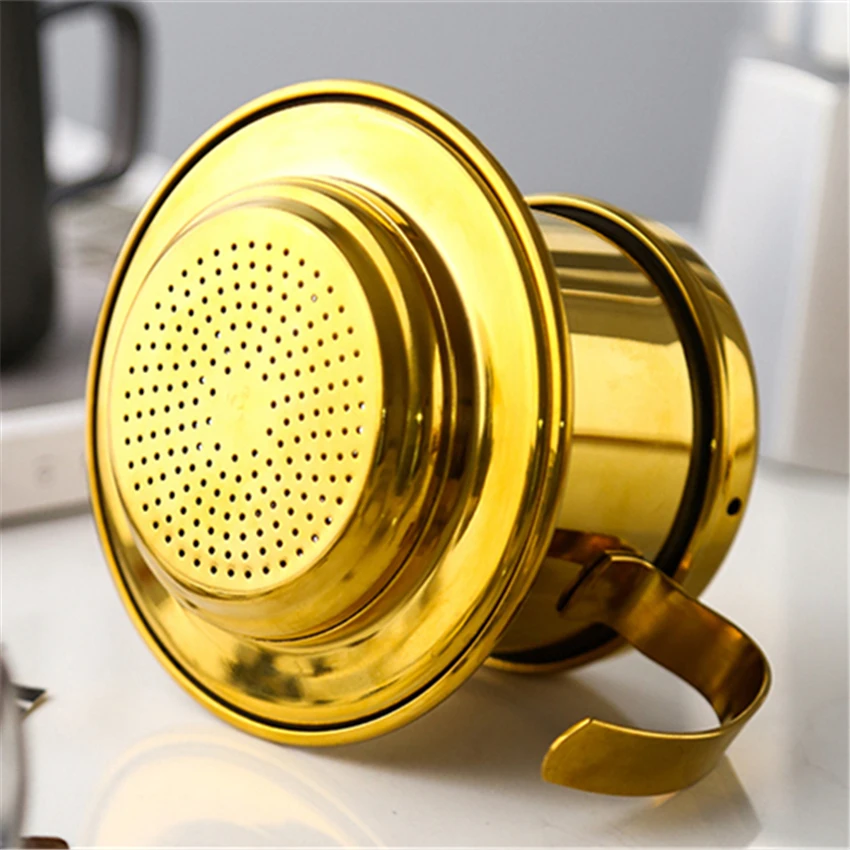 

1set Portable Stainless Steel Coffee Drip Filter Coffee Maker Infuser Vietnam Style Coffee Mug Cup Strainer Coffee Tools
