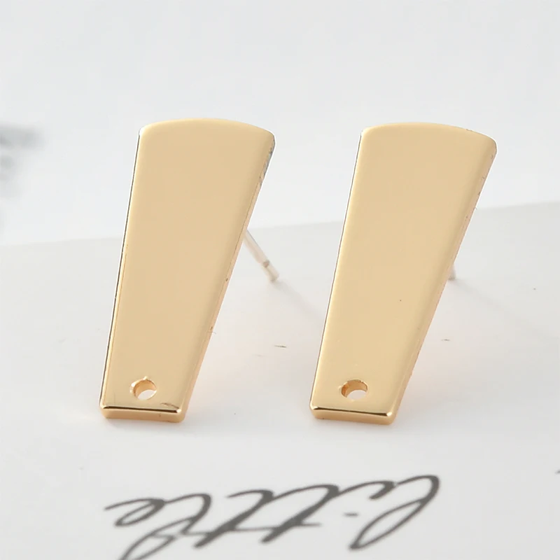 Медное покрытие 18K Настоящее золото прямоугольные трапециевидные S925 Серебряные