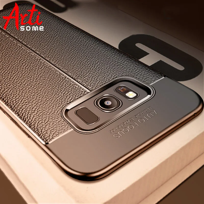 Карбоновый чехол для samsung Galaxy Note 8 9 S8 плюс Чехол кожаный TPU мягкий S7 край A3 A5 A7 2017 J5 J7